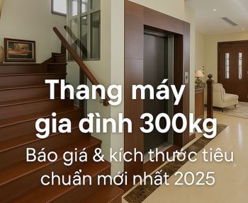 Thang máy gia đình 300kg - Báo giá & kích thước tiêu chuẩn