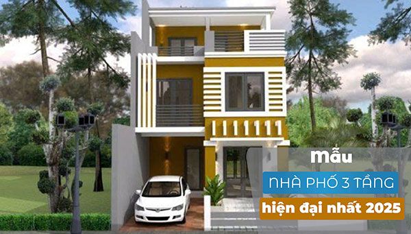 Mẫu nhà phố 3 tầng đẹp hiện đại nhất 2025 – Thiết kế chuẩn phong thủy