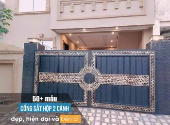 50+ Mẫu cổng sắt hộp 2 cánh đẹp, hiện đại và bền bỉ
