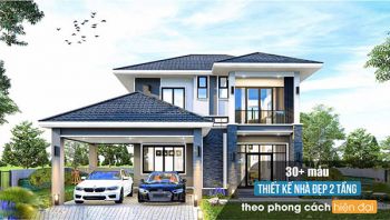 30+ Mẫu thiết kế nhà đẹp 2 tầng theo phong cách hiện đại
