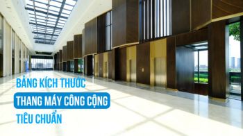 Bảng kích thước thang máy công cộng tiêu chuẩn 2025