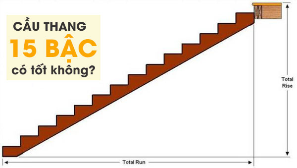 Cầu thang 15 bậc có tốt không? Lợi ích và nhược điểm bạn cần biết
