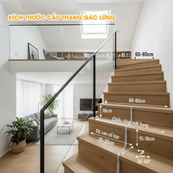 Tìm hiểu về kích thước cầu thang gác lửng tiêu chuẩn