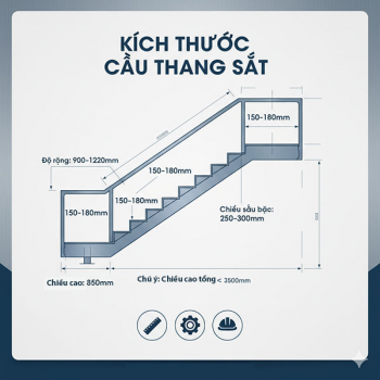 Kích thước cầu thang sắt có phải quan trọng trong xây dựng?