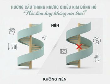 Hướng cầu thang ngược chiều kim đồng hồ - Nên hay không?