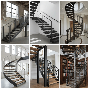 Mẫu cầu thang gác lửng bằng sắt đẹp và sang trọng cho mọi không gian
