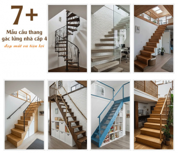 7+ Mẫu cầu thang gác lửng nhà cấp 4 đẹp mắt và tiện lợi