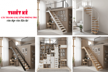 Thiết kế cầu thang gác lửng phòng trọ vừa đẹp vừa tiện lợi