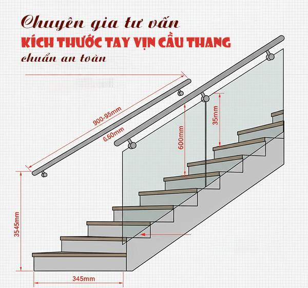 Chuyên gia tư vấn kích thước tay vịn cầu thang chuẩn an toàn
