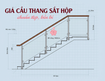 Giá cầu thang sắt hộp chuẩn đẹp, bền bỉ - Bảng giá chi tiết