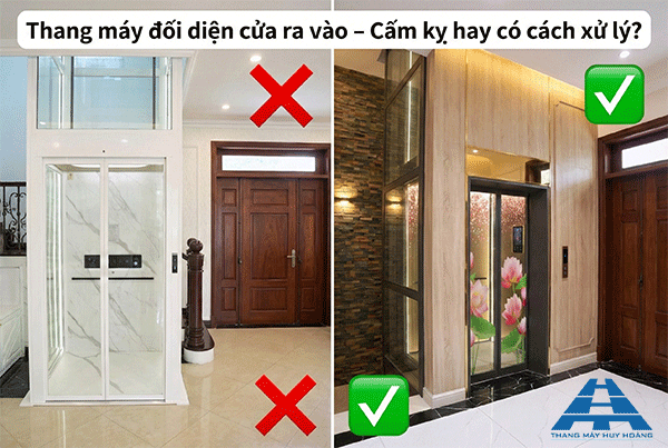 Thang máy đối diện cửa ra vào – Nên hay không?