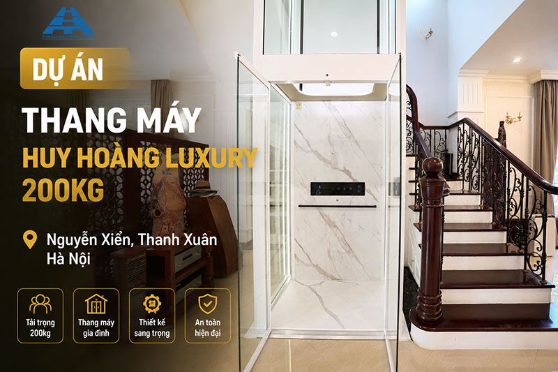 Lắp Đặt Thang Máy Gia Đình Huy Hoàng Luxury 200kg Tại Nguyễn Xiển, Thanh Xuân, Hà Nội