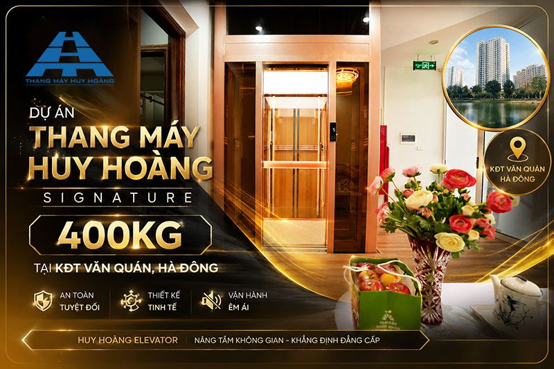 Dự Án Thang Máy Huy Hoàng Signature 400kg Tại KĐT Văn Quán, Hà Đông 