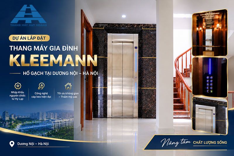 Dự án lắp đặt thang máy gia đình Kleemann hố gạch tại Dương Nội - Hà Nội