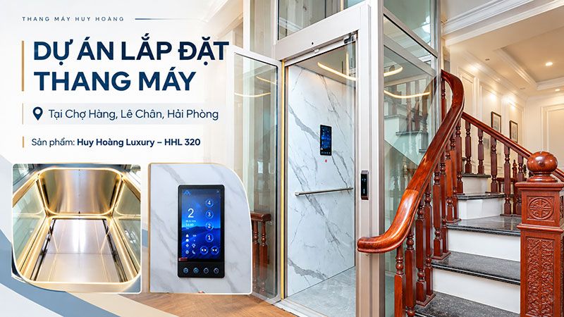Dự án lắp đặt thang máy Huy Hoàng Luxury tại Chợ Hàng, Lê Chân, Hải Phòng