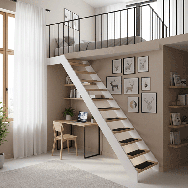 các loại cầu thang gác lửng phòng trọ 3