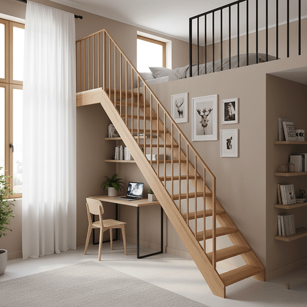 các loại cầu thang gác lửng phòng trọ 5