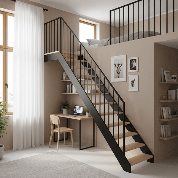 các loại cầu thang gác lửng phòng trọ