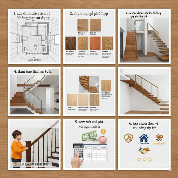 cách chọn cầu thang gác lửng bằng gỗ