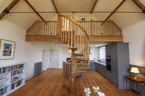 mẫu cầu thang gác lửng bằng gỗ 2