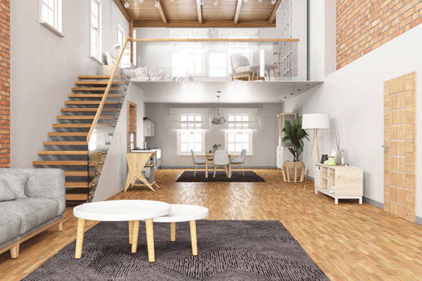 mẫu cầu thang gác lửng bằng gỗ 4