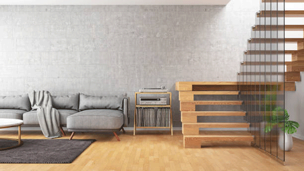 mẫu cầu thang gác lửng cho phòng khách 5
