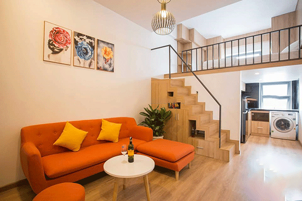 mẫu cầu thang gác lửng phòng trọ 3