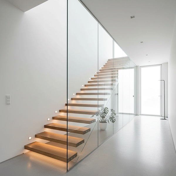 cách trang trí vách cầu thang 2