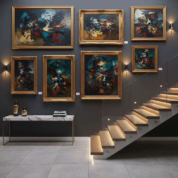 cách trang trí vách cầu thang 4