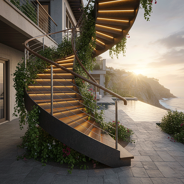 cầu thang xoắn ốc ngoài trời là gì