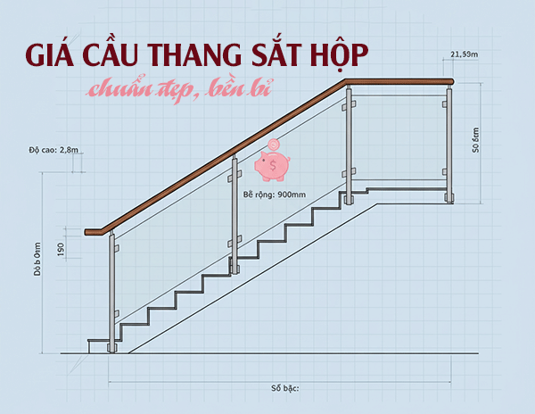 giá cầu thang sắt hộp