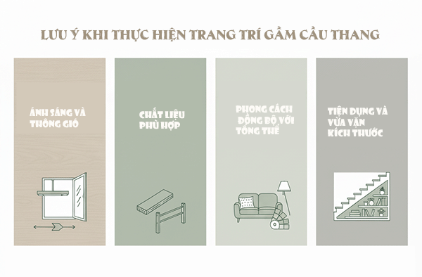 lưu ý khi trang trí gầm cầu thang