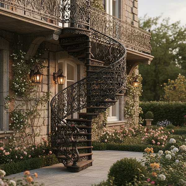 mẫu cầu thang xoắn ốc ngoài trời 2