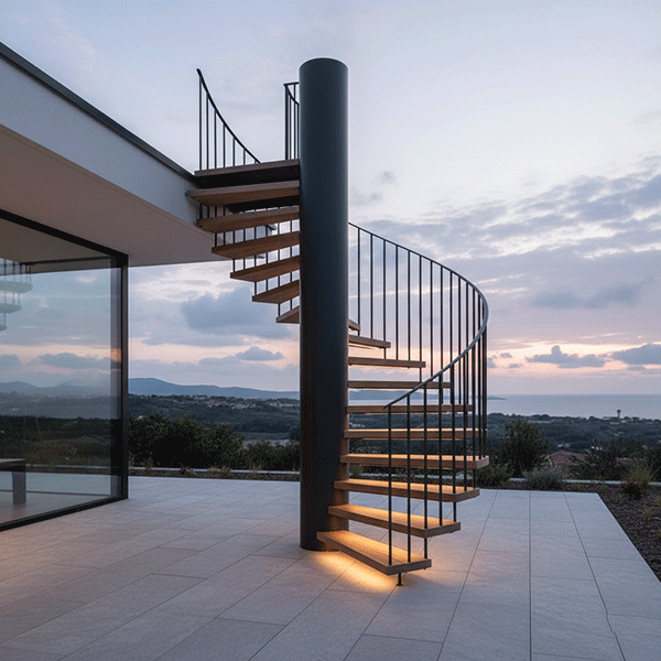 mẫu cầu thang xoắn ốc ngoài trời 4