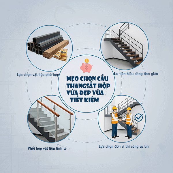 mẹo chọn cầu thang sắt hộp