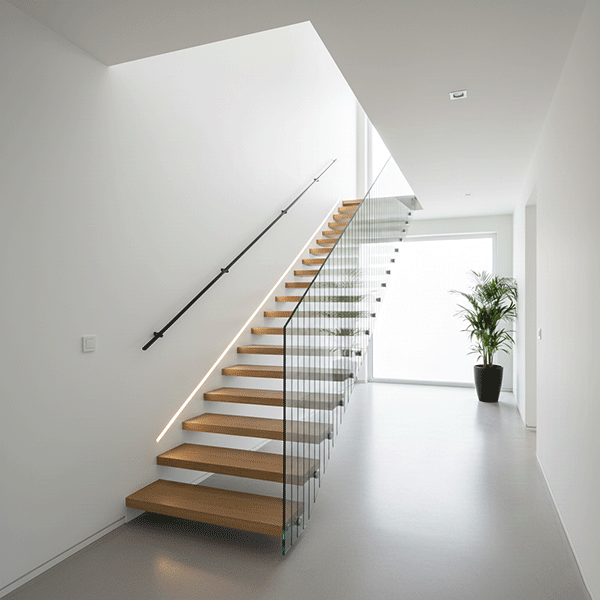 phong cách trang trí vách cầu thang tối giản