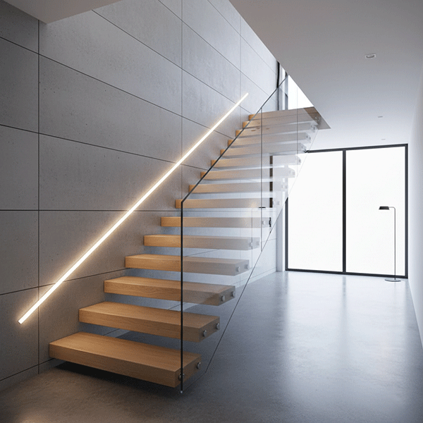 phong cách trang trí vách cầu thang