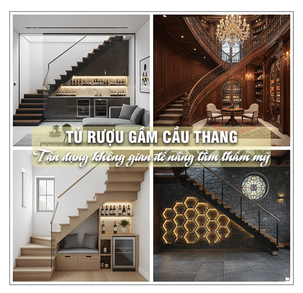 tủ rượu gầm cầu thang