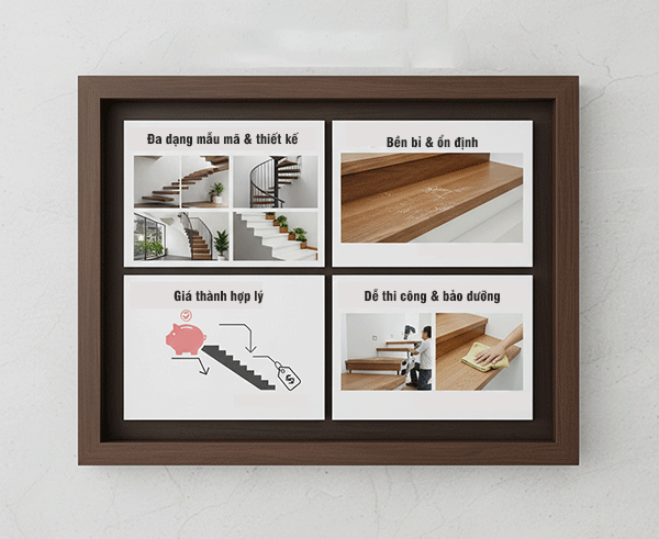 ưu điểm cầu thang gỗ công nghiệp