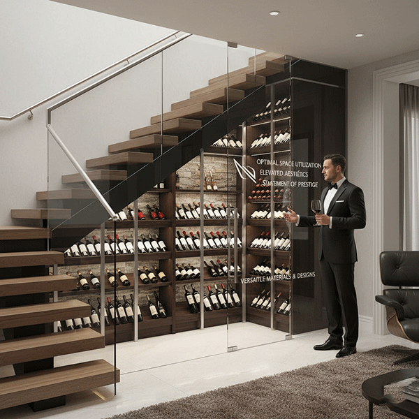 ưu điểm tủ rượu gầm cầu thang