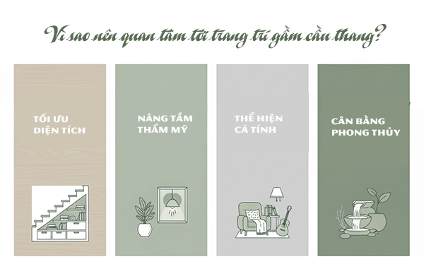 vì sao nên quan tâm đến trang trí gầm cầu thang