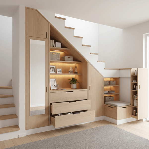 ý tưởng trang trí gầm cầu thang 2