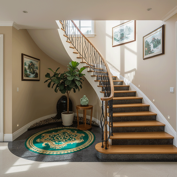 yếu tố phong thuỷ khi chia bậc cầu thang có chiếu nghỉ