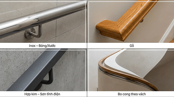 các loại tay vịn thang máy