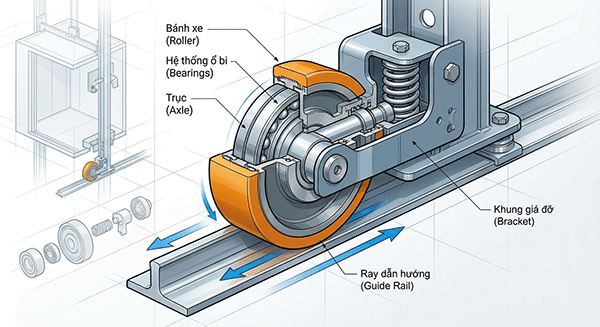  con lăn dẫn hướng là gì