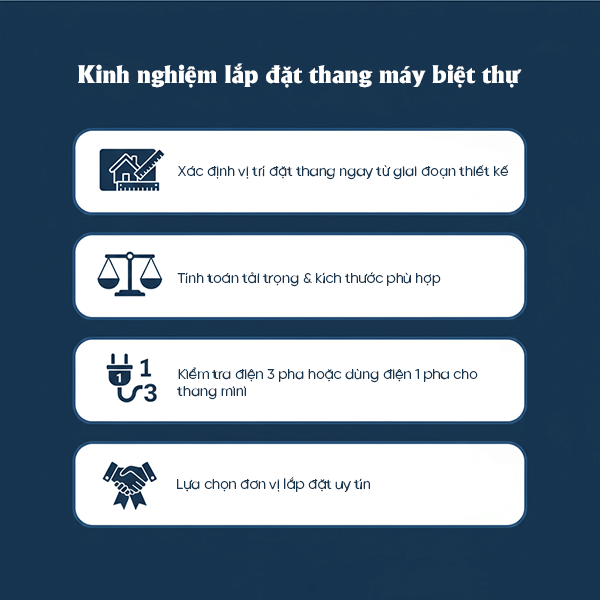 kinh nghiệm lắp đặt thang máy biệt thự