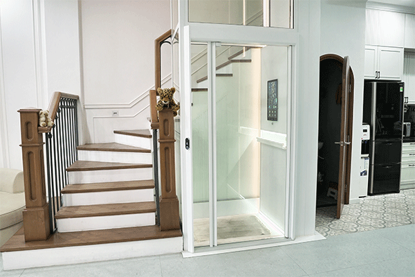 mẫu thang máy gia đình không cần hố pit đẹp