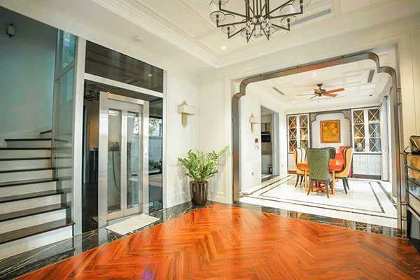 mẫu thang máy gia đình không cần hố pit biệt thự