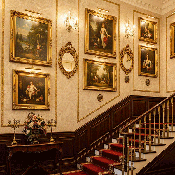 phong cách trang trí mảng tường cầu thang 3