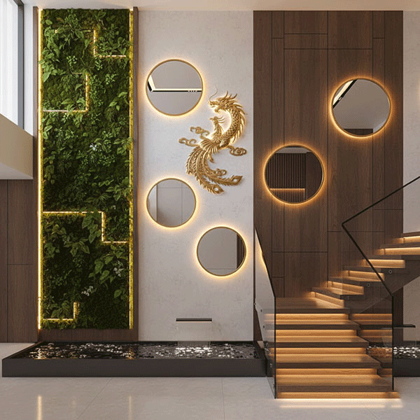 trang trí mảng tường cầu thang 6